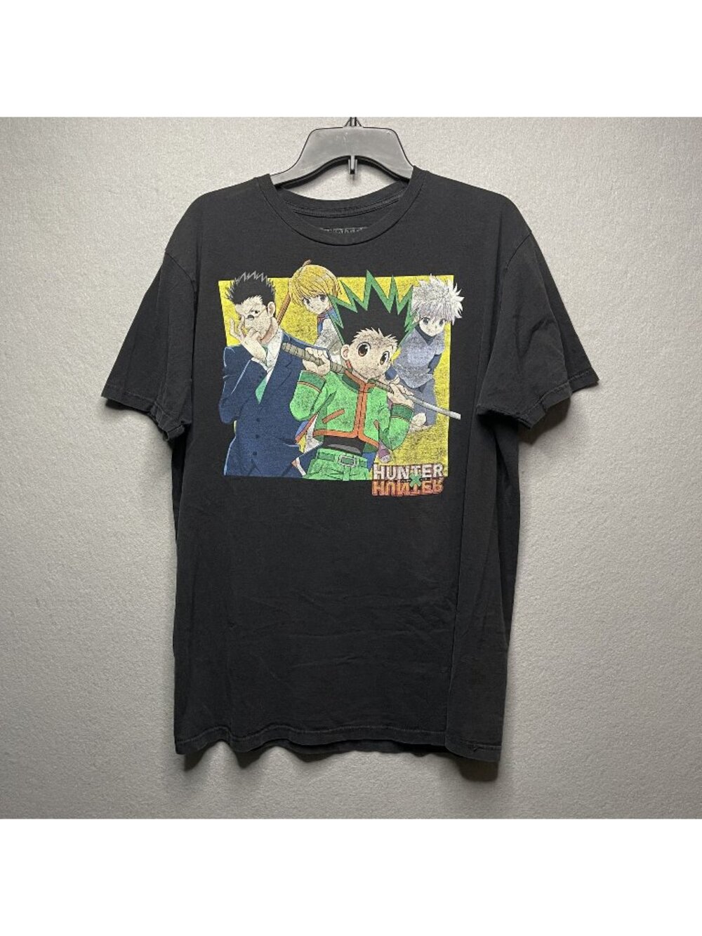 Hunter X Hunter Anime Graphic T-Shirt Gon Killua Kurapika Leorio Black Size XL
